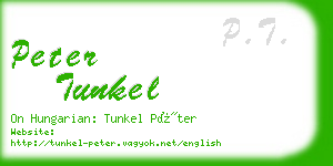 peter tunkel business card